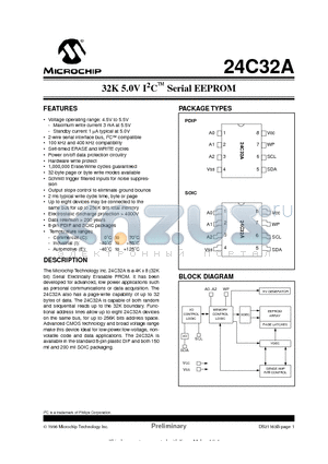 24C32A-ESM datasheet - 32K 5.0V I 2 C O Serial EEPROM