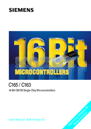 C163 datasheet - 16-Bit CMOS Single-Chip Microcontrollers