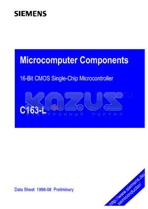 C163-L datasheet - 16-bit CMOS Single-Chip Microcontroller