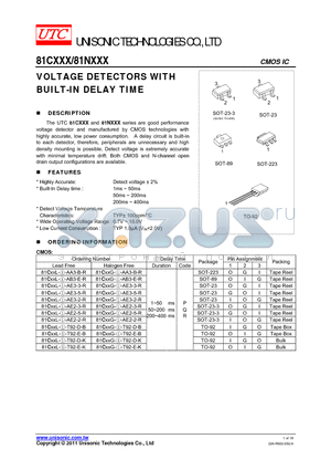 81CXXX_11 datasheet - VOLTAGE DETECTORS WITH BUILT-IN DELAY TIME