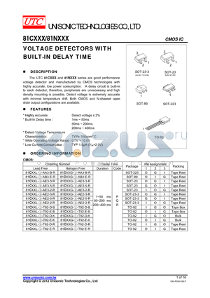 81CXXX_12 datasheet - VOLTAGE DETECTORS WITH BUILT-IN DELAY TIME