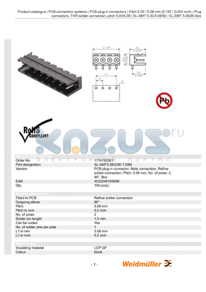 1774762001 datasheet - SL-SMT5.08/2/90 1.5SN