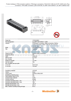 1775312001 datasheet - SL-SMT5.08/10/90LF 1.5SN