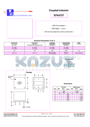 EPA3727 datasheet - Coupled Inductor