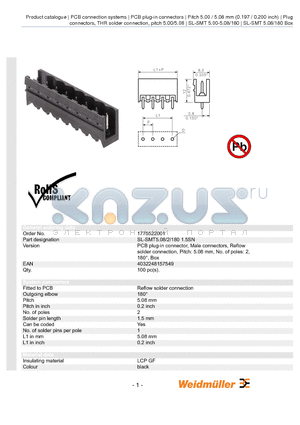 1775522001 datasheet - SL-SMT5.08/2/180 1.5SN