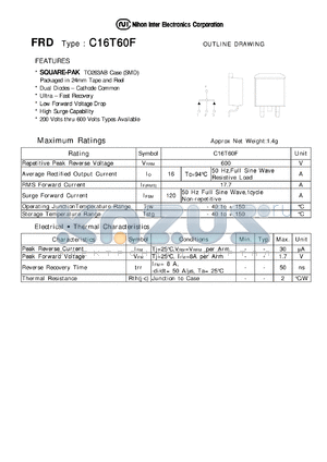C16T60F datasheet - Low Forward Voltage Drop Diode