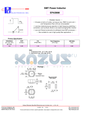 EPA3898 datasheet - SMT Power Inductor