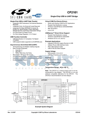 CP2101 datasheet - Single-Chip USB to UART Bridge