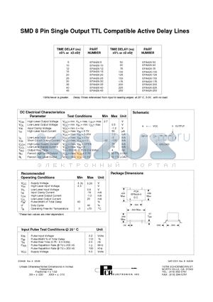 EPA426-100 datasheet - SMD 8 Pin Single Output TTL Compatible Active Delay Lines