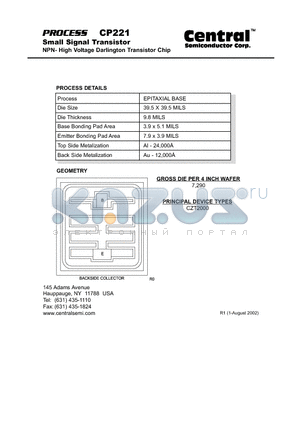 CP221 datasheet - Small Signal Transistor