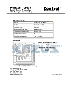 CP323 datasheet - Small Signal Transistor NPN - Darlington Transistor Chip