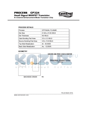 CP324_10 datasheet - Small Signal MOSFET Transistor N- Channel Enhancement-Mode Transistor Chip