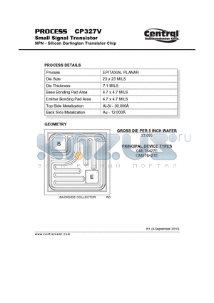 CP327V datasheet - Small Signal Transistor NPN - Silicon Darlington Transistor Chip