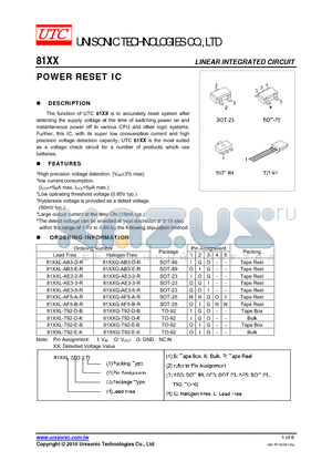 81XX datasheet - POWER RESET IC