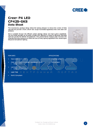CP42S-GKS datasheet - P4 LED