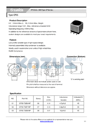 CP55-T307-NP datasheet - IFT COILS