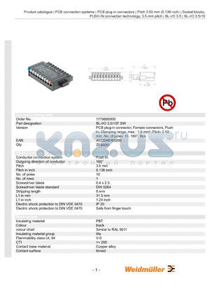 1779880000 datasheet - BL-I/O 3.5/10F SW