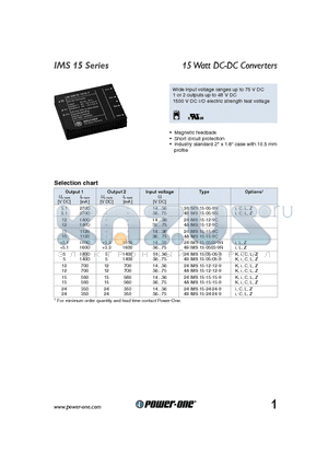 24IMS15-0503-9R datasheet - 15 Watt DC-DC Converters