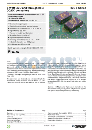 24IMS6-1212-9 datasheet - 6 Watt SMD and through hole DC/DC converters