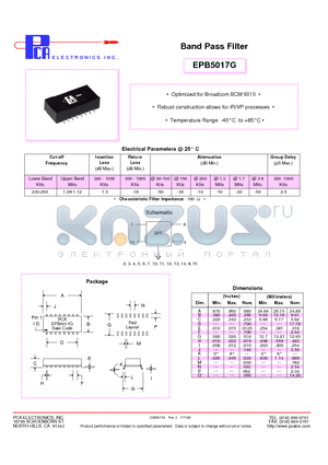 EPB5017G datasheet - Band Pass Filter