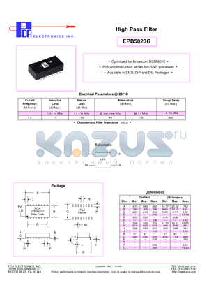 EPB5023G datasheet - High Pass Filter