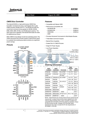 CP82C88 datasheet - CMOS Bus Controller