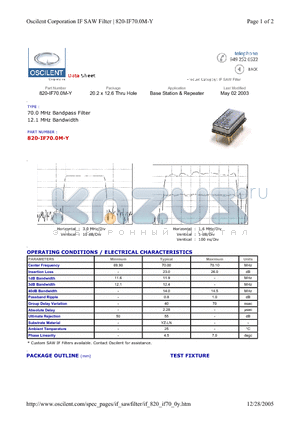 820-IF70.0M-Y datasheet - Base Station & Repeater