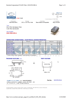 820-IF82.0M-A datasheet - Base Station & Repeater