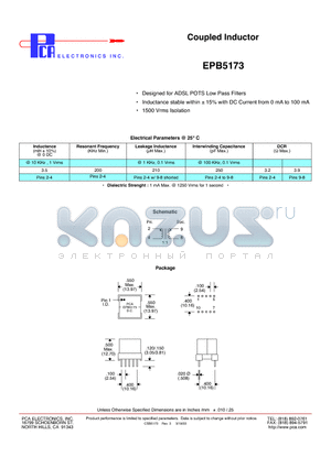 EPB5173 datasheet - Coupled Inductor