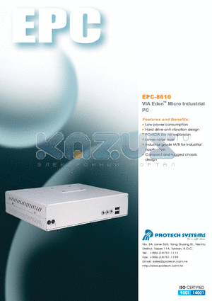 EPC-8610 datasheet - VIA Eden Micro Industrial PC