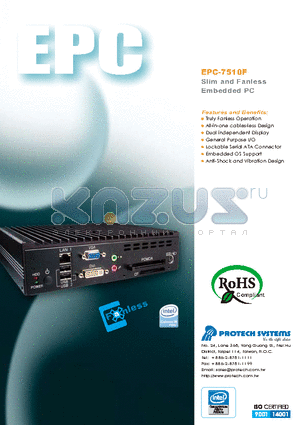 EPC-7510F datasheet - Slim and Fanless Embedded PC