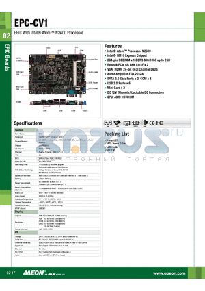 EPC-CV1 datasheet - Intel^ Atom Processor N2600