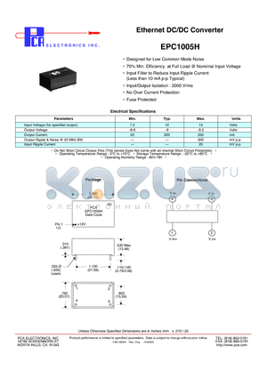 EPC1005H datasheet - Ethernet DC/DC Converter