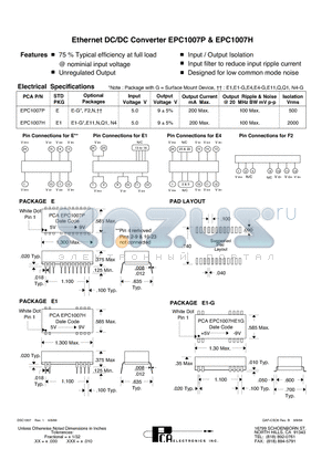 EPC1007H datasheet - Ethernet DC/DC Converter