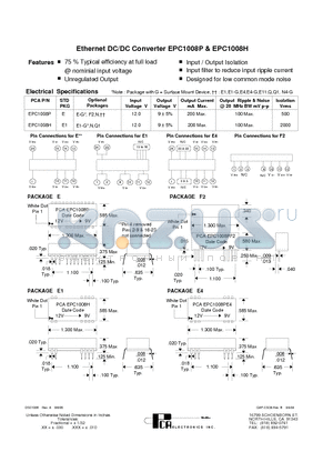 EPC1008H datasheet - Ethernet DC/DC Converter