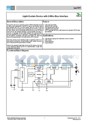 EPC101 datasheet - Light-Curtain Device with 2-Wire Bus Interface