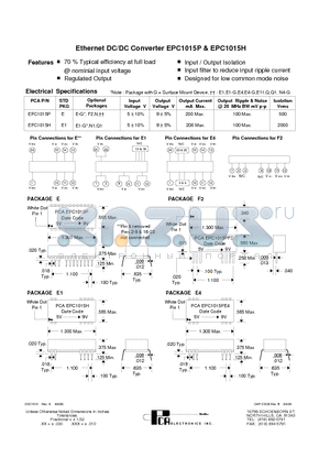 EPC1015H datasheet - Ethernet DC/DC Converter