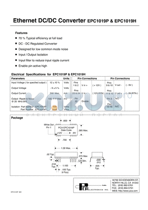 EPC1019H datasheet - Ethernet DC/DC Converter