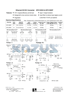 EPC1055P datasheet - Ethernet DC/DC Converter