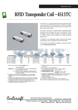 4513TC datasheet - RFID Transponder Coil