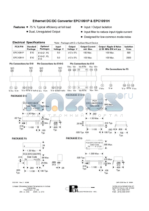 EPC1091H datasheet - Ethernet DC/DC Converter