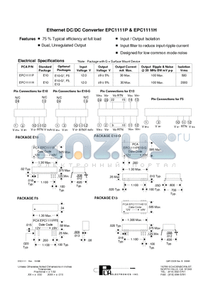 EPC1111H datasheet - Ethernet DC/DC Converter