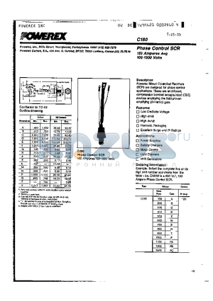 C180S datasheet - Phase Control SCR 150 Amperes Avg 100-1300 Volts