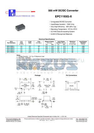 EPC1193G-6 datasheet - 500 mW DC/DC Converter