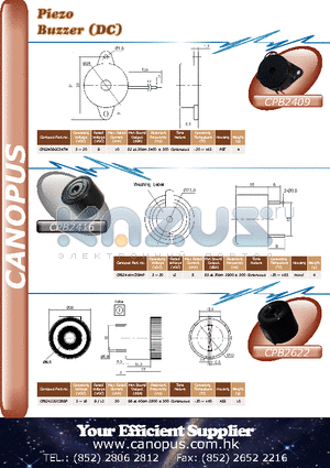 CPB2622 datasheet - Piezo Buzzer (DC)