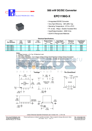 EPC1196G-4 datasheet - 500 mW DC/DC Converter