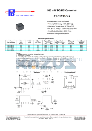EPC1196G-1 datasheet - 500 mW DC/DC Converter
