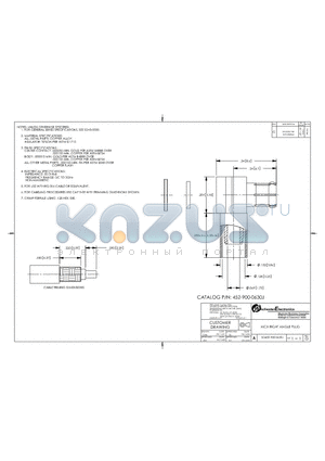 452-900-0630J datasheet - MCX RIGHT ANGLE PLUG