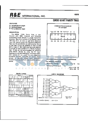 4531B datasheet - CMOS 12-BIT PARITY TREE