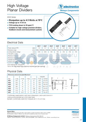 4530 datasheet - High Voltage Planar Dividers